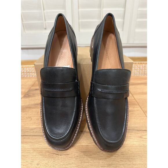 Madewell The Corinne Lugsole Loafer True Black Leather Sz 9.5 NWOB 90s Classic - Picture 4 of 13